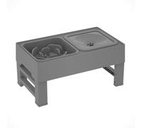 Paaruter Elevated Dog Bowls Adjustable Raised Dog Bowl+Slow Feeder Dog Bowl and Dog Water Bowl Non-Spill for Dog and Pets Grey B Easy to Use