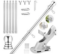 Paaruter Flag Pole for House,6 FT Stainless Steel, 1In Rustproof Porch Flagpole for Outdoor Sport for Flag