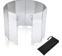 Paaruter Foldable Aluminium Windshield 10 Plates Camping Stove Windshield Portable Stove Windshield Warmer with Storage Bag
