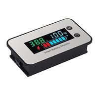 Paaruter IPX7 Waterproof Battery Monitor 7-100V Battery Capacity Tester Meter with Buzzer Alarm Temperature, Multicolored Screen