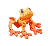 Paaruter Kitchen Home Office Decoration 3D Printed Simulation Tree Frog Joint Movable Animal Desk Toy Refrigerator Magnet D