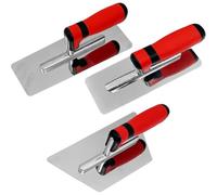 Paaruter Polished Stainless Steel Finishing Trowel Set(3-Pack), Paint Plastering Hand Tool with Handle