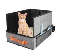 Paaruter Portable Cat Travel Litter Box No Leakage, No Smell, Waterproof, Easy to Carry for Car Hotel Airplane, Water- Easy to Use in Hotels, Car