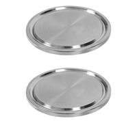 Paaruter Stainless Steel Clamp Plugs, 2PCS Clamp End Cap, 1.5 Inch 304 Stainless Steel Sanitary Plug, for 2In Od Clamp Cover