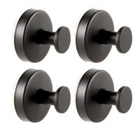 Paaruter Stainless Steel Suction Cup Clothes Hook Kitchen Bathroom Towel Hook Punch-Free Bathroom Seamless Suction Cup Black