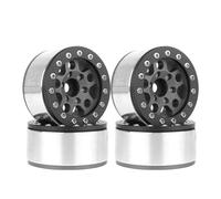 Paaruter Titanium Black Edge 1.55 Inch Metal Wheel for 1/10 RC Crawler Vehicle Axial SCX10 Ghost TRX4 TRX6 D90 4WD Easy Install Easy to Use