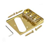 Paaruter TL Guitar Pickup Ring for Bridge Style TL Guitar Pickup Ring Metal Frame with Compensated Brass Saddles Flat and Cut-Down Sides Golden