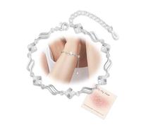 PABBEU Silver Bracelet for Women Adjustable 925 Sterling Silver Bracelets Dainty Silver Bracelet with Cards Ladies Bracelets for Women Her/Mum Gift