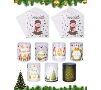 Pabbyeey Christmas Table Decoration Set - 14 Tealight Candle Holders & 20 Christmas Napkins 33x33cm, Festive Table Decor with Snowman Design, Xmas Party Dining Table Centrepieces