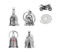 Pabbyeey Motorcycle Guardian Bell, Angel Guardian Bell for Motorbikes,Metal Alloy Motorcycle Biker Bell with Chain,Guardian Riding Bell,Good Luck Charm,Biker Gift for Biker Riders Man Husband