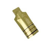 PABCK 100 Pcs Disposable Open Up Mylar Storage Bags Cosmetic Shampoo Liquid Containers Sample Pouch Heat Seal Foil Bag Travel Use Packets for Toiletries Skincare Lotion, Gold, 1.97x4.33 inch