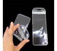 PABCK 100Pcs 2.36x7.28 inch (usable 1.97x5.9 inch) Self Sealing Bag with Hang Hole Resealable Zip Storage Lock Bag Clear Plastic Hanging Bags for Packaging