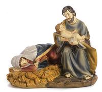 PABEN Nativity Group Nativity Scene Mary Rests Saint Joseph with Child Jesus in Resin (L. 14.2 cm - Height 12 cm)