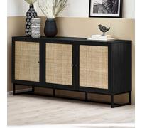 pabla wooden sideboard with 3 doors in black