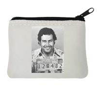 Pablo Escobar El Medellin Mugshot Neoprene Coin Purse Pouch 10x11cm White