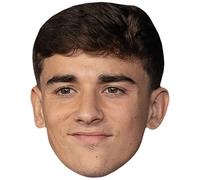 Pablo GAVI (Smile) Celebrity Mask, Flat Card Face, Fancy Dress Mask