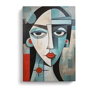 Pablo Picasso Art Deco Art No.2 | Canvas Wall Art Print | Framed Ready to Hang Picture | Modern Art for Living Room Bedroom Kitchen Home | 20x14 Inch