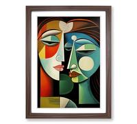 Pablo Picasso Classicism Framed Wall Art Print - Ready to Hang Picture - Modern Art for Living Room Bedroom Kitchen Home - Walnut A2 (48 x 66 cm)