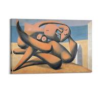 Pablo Picasso Famous Paint (Figures at The Seaside) Print Poster Poster Wall Art Aesthetic Cover Poster Design Painting for Living Room Bed Room 08x12inch(20x30cm) Frame-style