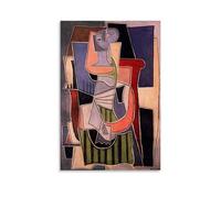 Pablo Picasso Famous Work (Woman Sitting in An Armchair) Print Poster Wall Art Scroll Canvas Painting Picture Living Room Decor Home 20x30inch(50x75cm)