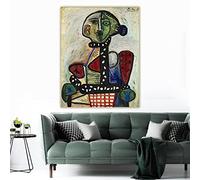 Pablo Picasso《Femme au chignon dans un fauteuil》Canvas Art Oil Painting Artwork Poster Print Picture Wall Home Decoration 80x100cm Frameless
