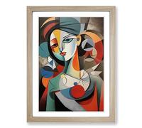 Pablo Picasso Hard Edge Painting Framed Print | A2 Oak Framed Wall Art | Ready to Hang | Modern Historical Picture | Living Room Bedroom Lounge Office