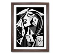 Pablo Picasso Line No.2 Framed Print | A2 Walnut Framed Wall Art | Ready to Hang | Modern Historical Picture | Living Room Bedroom Lounge Office