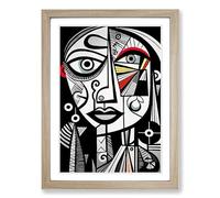 Pablo Picasso Line No.3 Framed Print | A2 Oak Framed Wall Art | Ready to Hang | Modern Historical Picture | Living Room Bedroom Lounge Office