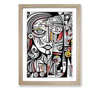 Pablo Picasso Line No.4 Framed Print | A2 Oak Framed Wall Art | Ready to Hang | Modern Historical Picture | Living Room Bedroom Lounge Office