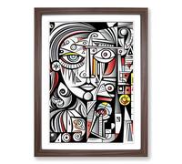 Pablo Picasso Line No.4 Framed Print | A2 Walnut Framed Wall Art | Ready to Hang | Modern Historical Picture | Living Room Bedroom Lounge Office