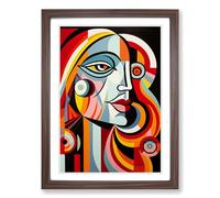 Pablo Picasso Op Framed Print | A2 Walnut Framed Wall Art | Ready to Hang | Modern Historical Picture | Living Room Bedroom Lounge Office