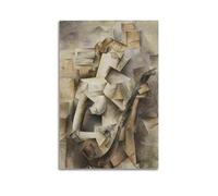 Pablo Picasso Painter's Artwork Girl with A Mandolin 1910 Posters Wall Art Picture Canvas Prints Bedroom Living Room Decor 24x36inch(60x90cm)