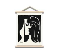 Pablo Picasso The Kiss Wooden hanging poster - Picasso Poster Abstract Painting Minimalist Room Aesthetic Decor Suitable Modern Living Room Office Home Wall Decor