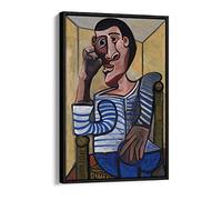 Pablo Picasso The Sailor Canvas Floater Frame Print Picture Art - Black Frame 20 inch wide x 30 inch high