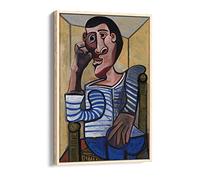 Pablo Picasso The Sailor Canvas Floater Frame Print Picture Art - Light Oak Frame 20 inch wide x 30 inch high