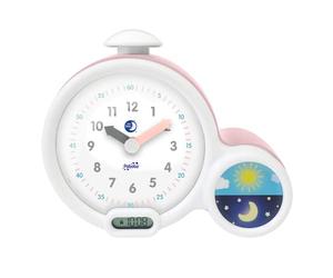 Pabobo x Kid Sleep Educational Child Alarm Clock - Day/Night - Illuminated - Digital Display - 3 Alarms to Choose From - Mixed Girl and Boy - Mains or Batteries - Clock - Pink