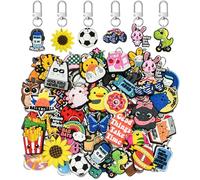 Pabucle 100 PCS Random Keychains Bulk Animal Keychain Charms Pendant Accessories Party Favors Key Chain Accessories for Keys Backpack Bag Gifts