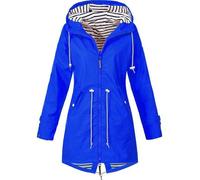 Pac A Mac Women'S Rain Jacket Waterproof Lightweight Jackets With Hood Solid Color Waterproof Windbreaker Breathable Coat Windproof Hiking Outdoor Wear Blue 3Xl