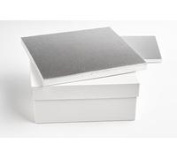 Pac:kit Square Cake Drum and Box Set, White Cardboard, 18 Inch, Sturdy Construction, for Wedding and Celebration Cakes