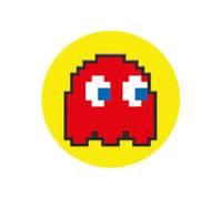 Pac-Man Blinky Badge in Red Pac-Man Red