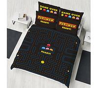 Pac Man Double Duvet Cover - Pacman Maze Design - Officially Licensed Reversible Bedding set with matching Pillowcase