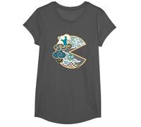 【PAC-MAN】 PAC-MAN Japanese 026 T-Shirt, Girls, Asphalt Grey, Large