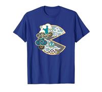【PAC-MAN】 PAC-MAN Japanese 026 T-Shirt, Men, Royal Blue, XX-Large
