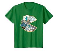 【PAC-MAN】 PAC-MAN Japanese 026 T-Shirt, Youth, Kelly Green, Small
