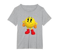 【PAC-Man】 PAC-Man World Re-PAC 002 T-Shirt, Women's Plus, Heather Grey, 1X