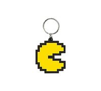 Pac-Man Rubber Keyring, Zip Pull or Backpack Charm (Pixel Design) - Official Merchandise