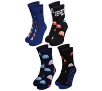 Pac-Man Socks for Men - Men's Crew Sneaker Stockings 40-45 (Pack of 4)