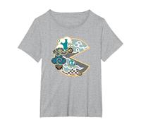 PAC-Man T-Shirt, Women's Plus, Heather Grey, 1X
