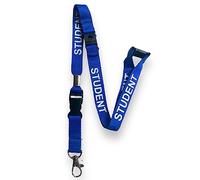 PAC Supplies Global 15mm Colourful STUDENT Printed Neck Lanyard With 3 Point (Triple) Safety Breakaway (Blue, 2)