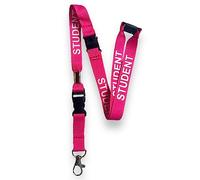 PAC Supplies Global 15mm Colourful STUDENT Printed Neck Lanyard With 3 Point (Triple) Safety Breakaway (Pink, 5)